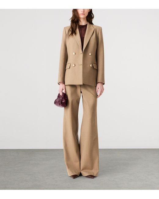 Maje Natural Wool-Blend Striped Blazer