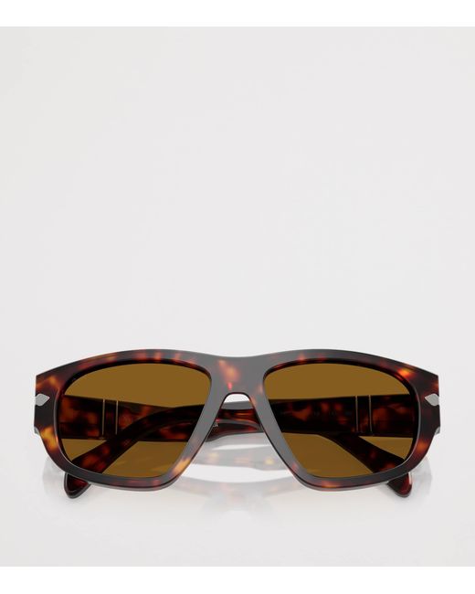 Persol Brown Acetate Irregular Sunglasses