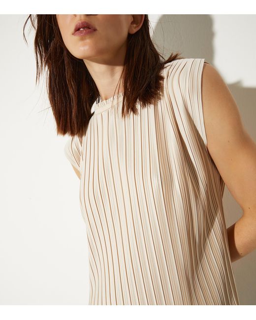 MAX&Co. Natural Pleated Tank Top