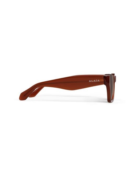 Alaïa Brown Acetate Square Sunglasses
