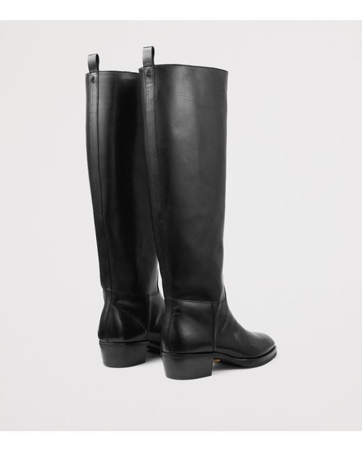 Jimmy Choo Black Mave 45 Leather Knee-High Boots
