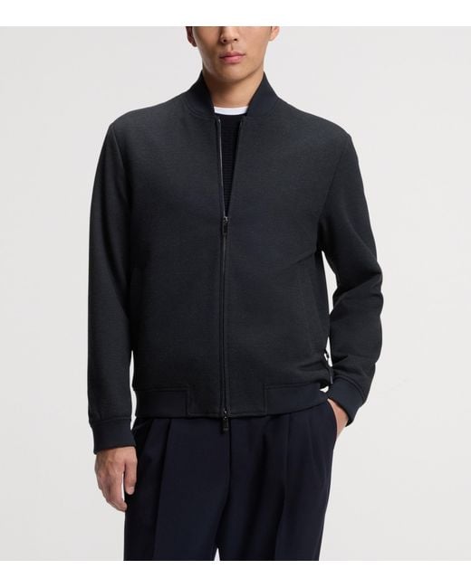Boss Blue Piqué Slim Fit Jacket for men