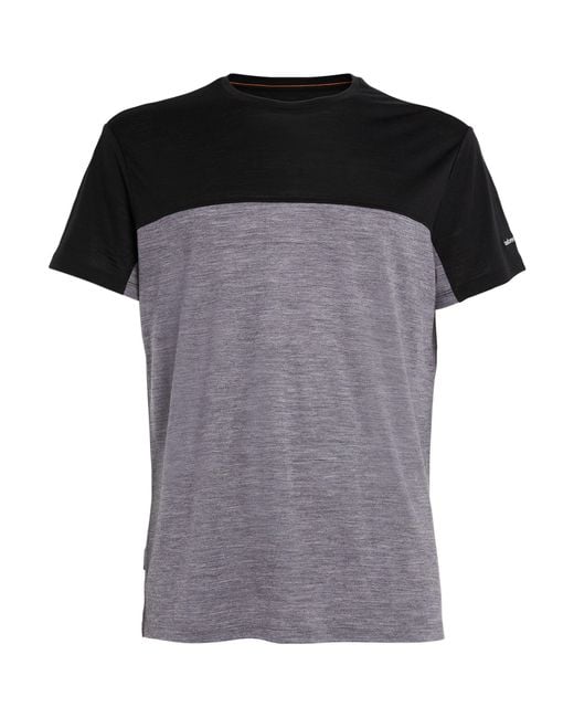 Icebreaker Black Merino Wool-blend Cool-lite T-shirt for men