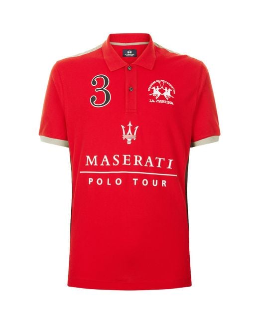 La Martina Red Maserati Polo Shirt for men