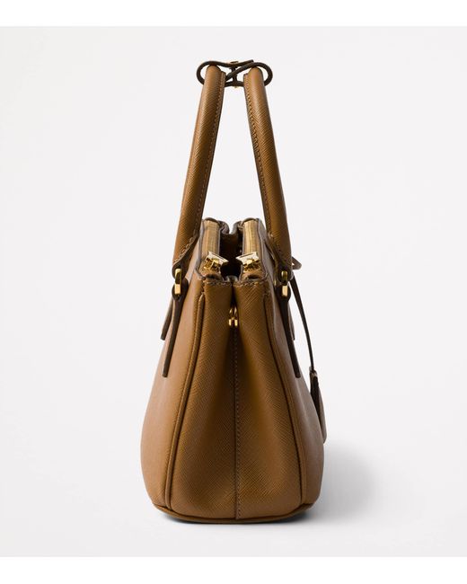 Prada Brown Mini Leather Galleria Top-Handle Bag