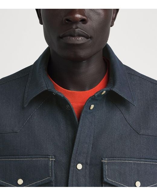 Moncler Blue Denim Shirt for men