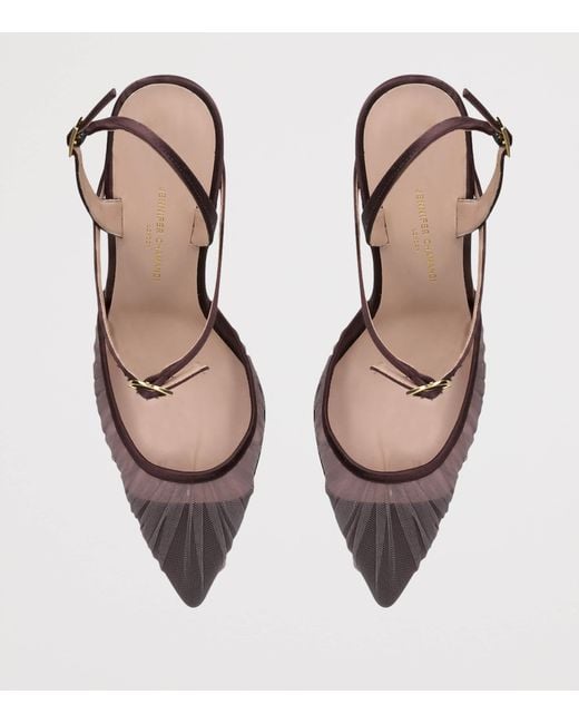 JENNIFER CHAMANDI Metallic Tulle Vittorio Slingback Pumps 85