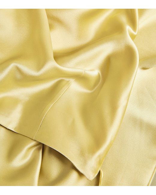 Nanushka Yellow Satin Fea Maxi Skirt