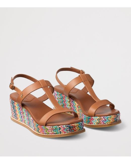 Jimmy Choo Brown Theia 60 Leather Wedge Sandals