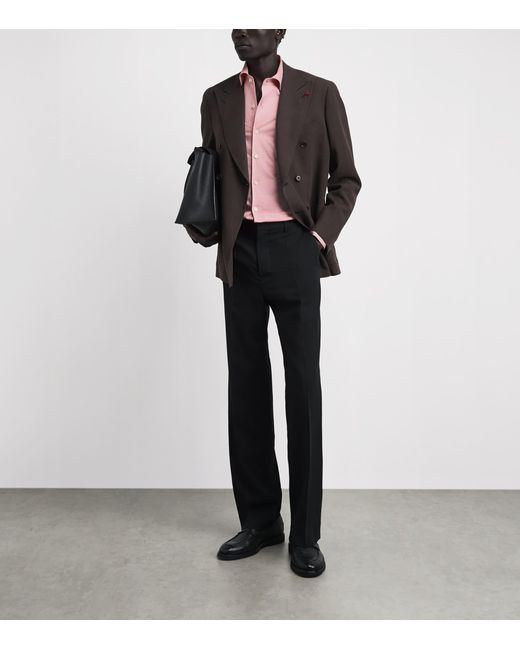 Isaia Pink Cotton Jersey Shirt for men