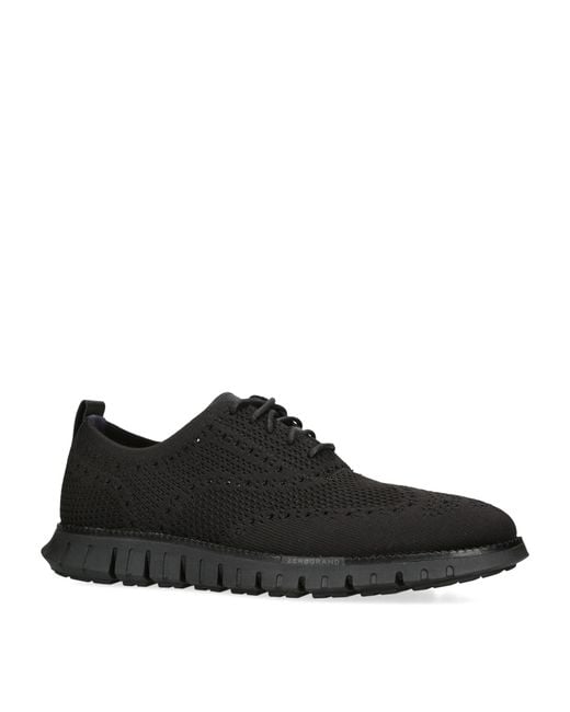 Cole Haan Black Zerøgrand Stitchlite Oxford Shoes for men