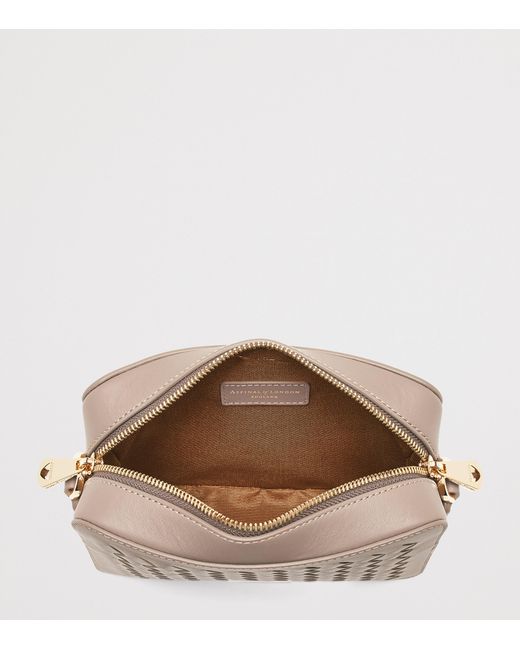 Aspinal Brown Leather Camera Cross-Body Bag