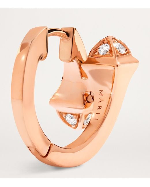 Marli New York Pink And Diamond Cleo Huggie Earrings