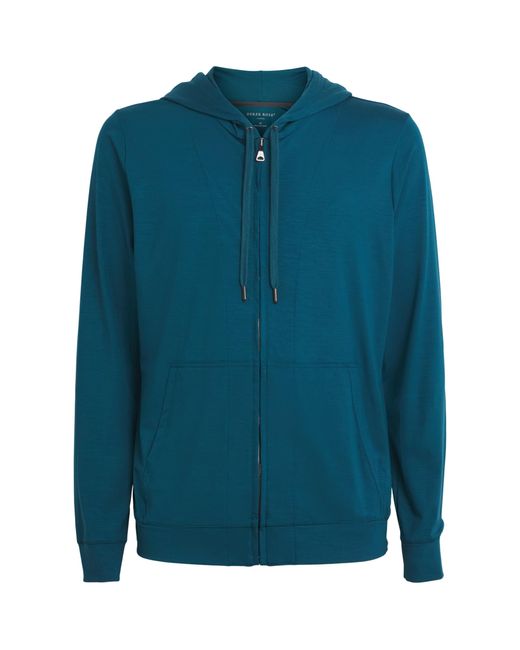 Derek Rose Blue Micromodal Basel Hoodie
