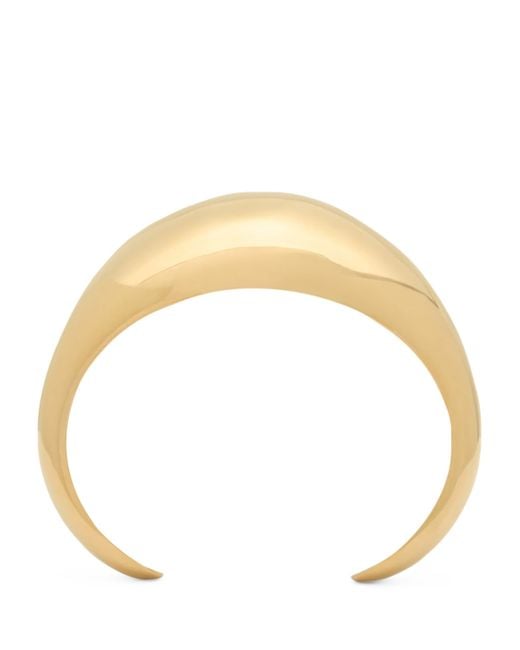 Saint Laurent Metallic Brass Teardrop Dome Cuff