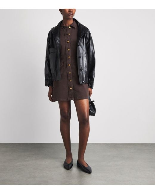 PAIGE Black Cotton Clementine Mini Dress
