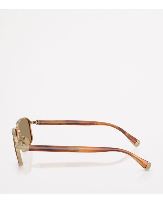 Brunello Cucinelli Natural Titanium Rectangle Jarama Sunglasses for men