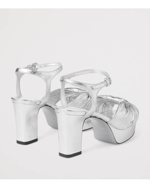 Jimmy Choo White Heloise 80 Leather Heeled Sandals