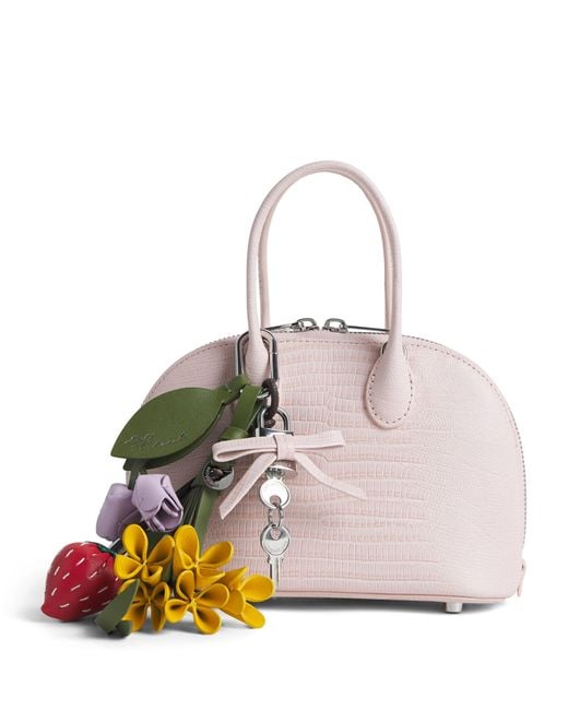 Self-Portrait Pink Mini Leather Top-Handle Bag