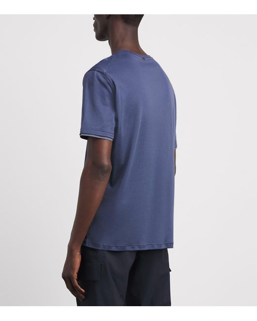 Herno Blue Cotton Layered T-Shirt for men