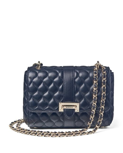 Aspinal Blue Leather Lottie Shoulder Bag