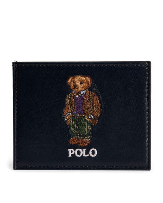 Polo Ralph Lauren Blue Leather Polo Bear Cardholder for men