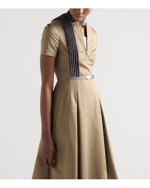 Prada Natural Cotton Belted Mini Dress