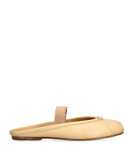 Maison Margiela Natural Leather Tabi Ballerina Mules