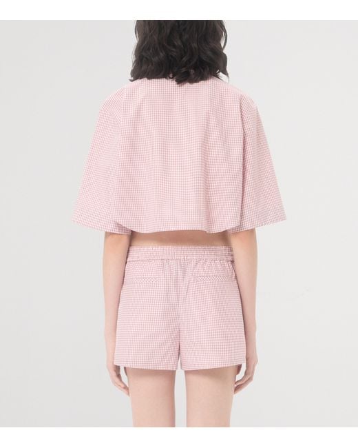 Valentino Pink Cotton Cropped Shirt