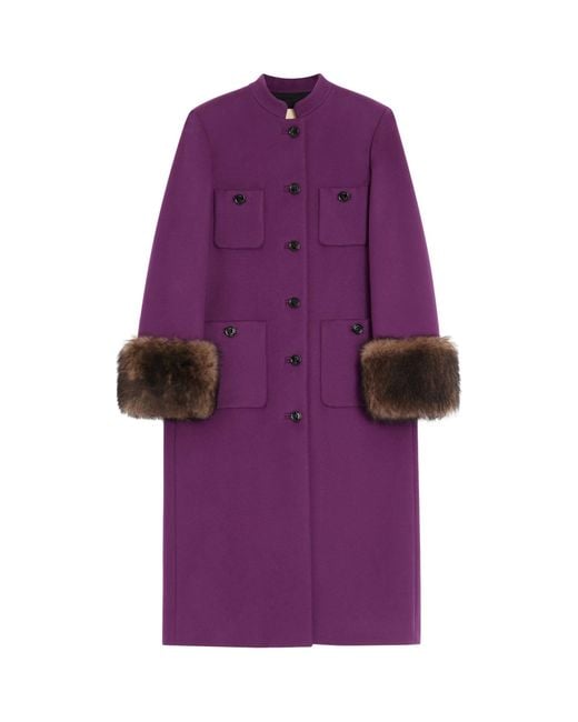 Valentino Purple Virgin Wool-Cashmere Coat