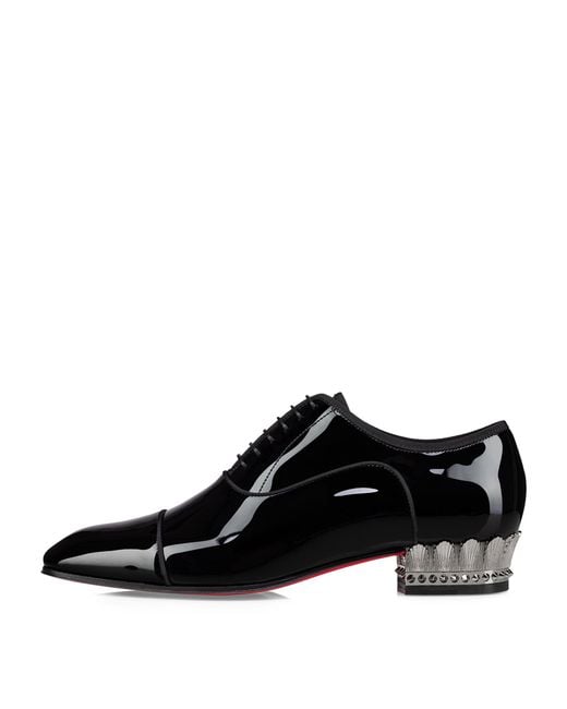 Christian Louboutin Black Lipsigreg Patent Leather Oxford Shoes for men