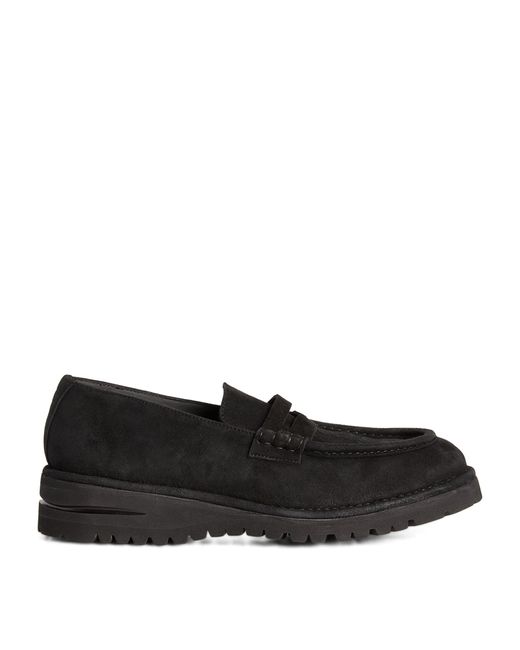 Giorgio Armani Black Leather Loafers for men