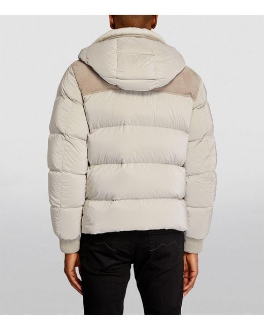 Suede puffer shop coat