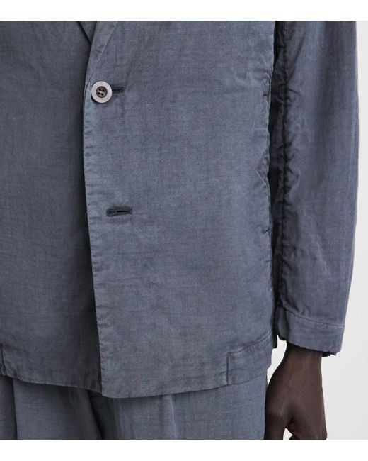 IM MEN Blue Cotton Pigment-Dyed Blazer for men