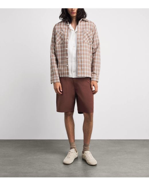 Barbour Purple Stretch-Twill Strickland Shorts for men
