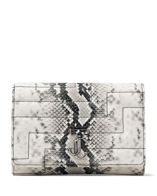 Jimmy Choo Metallic Snakeskin Print Avenue Clutch Bag