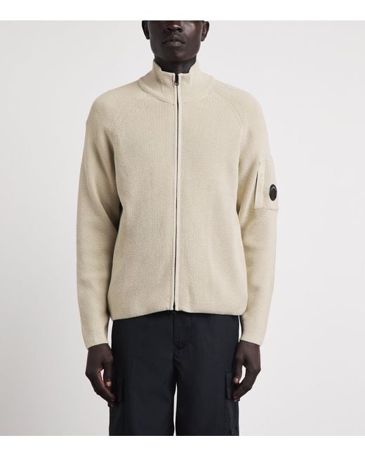 C P Company Natural Knit Zip-Up Cardigan for men