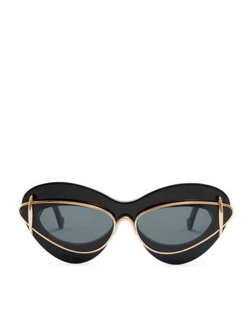 Loewe Black Double Frame Cat Eye Sunglasses