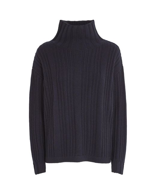 Max Mara Blue Wool Ribbed Sweater