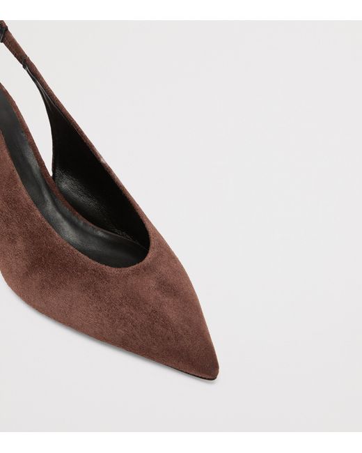 Weekend by Maxmara Brown Suede Bauble-Heel Slingback Pumps 55