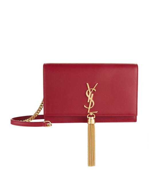 Saint Laurent Red Small Leather Kate Tassel Shoulder Bag
