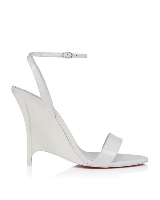 Christian Louboutin White Zeezeenella Patent Leather Sandals 100