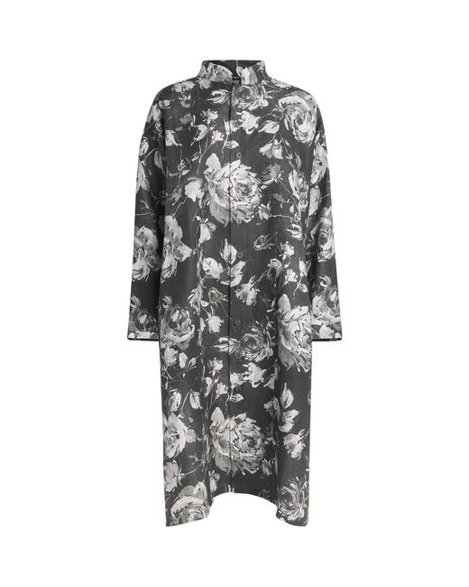 Eskandar Gray Linen A-Line Panelled Jacket