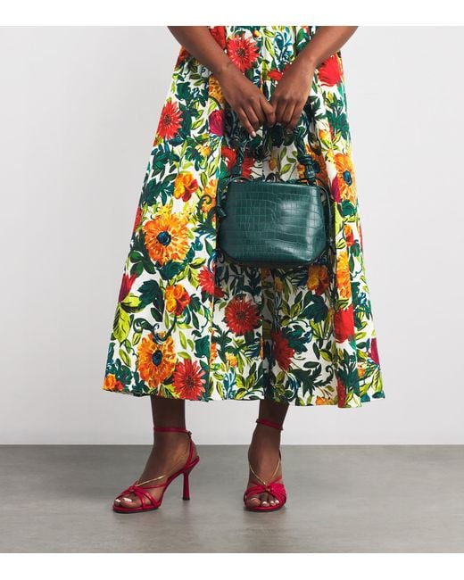 Saloni Green Cotton Ena Maxi Shirt Dress