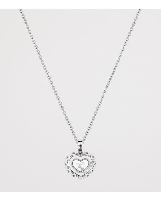 Chopard Metallic And Diamond Happy Diamonds Icons Joaillerie Pendant Necklace