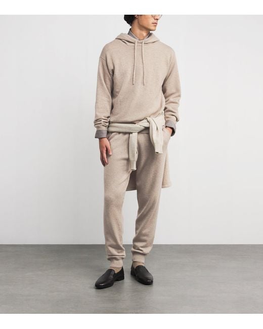 Harrods Natural Cashmere Hoodie for men