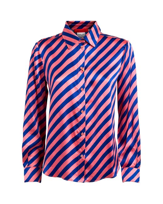 MAX&Co. Blue Silk Striped Shirt