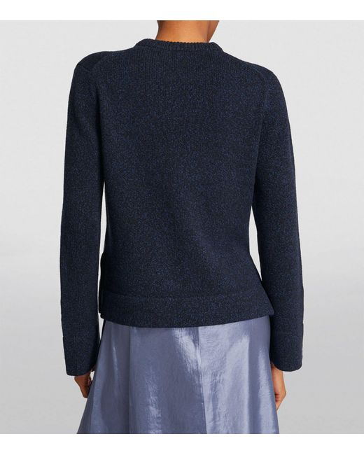 Theory Blue Mélange Side-split Sweater