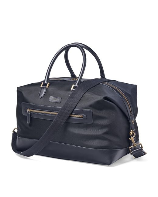 Aspinal Blue Nylon Gym Bag for men