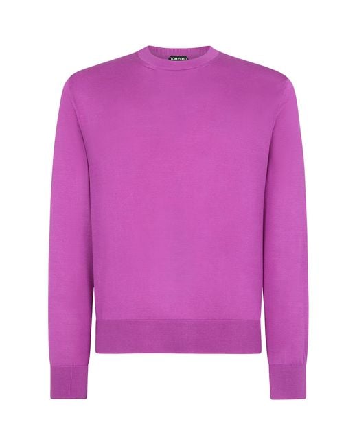 Tom Ford Purple Silk Sweater for men